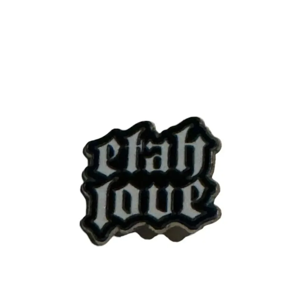 Etah Love Hate 2 Heavy Metal Rock Roll Goth Punk Enamel Lapel Pin Pinback READ‎